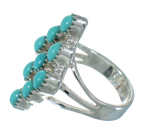 Southwestern Authentic Sterling Silver And Turquoise Ring Size 6-1/2 YX71532